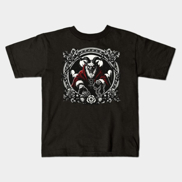 Krampus Christmas Kids T-Shirt by Heartsake